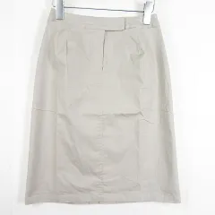 インエ i.n.e タイト スカート 膝下丈 ストレッチ 綿 2 ベージュ kz11962