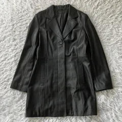 LaTorre  レザージャケット 羊革 ラムレザー 本革 レザーコート ブラック ジャケット ロング 古着 4251