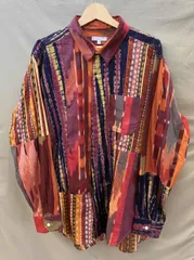 ENGINEERED GARMENTS/エンジニアードガーメンツ/21SS/combo short collar shirt/長袖シャツ/イカット柄/USA製/Mサイズ