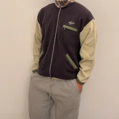 ヴィンテージ CHECK ネック フリース ジャケット