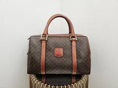 CELINE セリーヌ マカダム柄 ボストンバッグ トートバッグ ブラウン系 ヴィンテージ