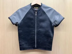 VANSON ヴァンソン 半袖レザージャケット アメカジ レディース SMサイズ ブラック グレー
