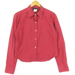 アニエスベー agnes b. シャツ ブラウス 長袖 綿 1 レッド kz12160