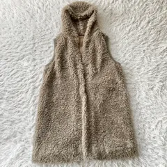 状態良 エイコレクション プードルフードジレ  ファーベスト アウター ボア 中綿ベスト 古着 3685