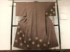 平和屋着物●ファッションデザイナー　稲葉賀恵　訪問着　紬地　刺繍　雪花文　金彩　正絹　逸品　CABA4653vp 平和屋着物○ファッションデザイナー 稲葉賀恵 訪問着 紬地 刺繍 雪花
