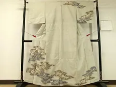 平和屋着物●十日町　名門　滝泰謹製　訪問着　手描き　絞り　枝花文　正絹　逸品　DABD9388ud 平和屋着物○十日町 名門 滝泰謹製 訪問着 手描き 絞り 枝花文