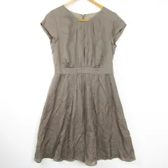 ノーリーズ Nolley's Light ワンピース 半袖 膝下丈 綿 38 カーキ kz12239