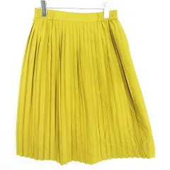 アースミュージック&エコロジー EARTH MUSIC & ECOLOGY プリーツ スカート 膝下丈 F マスタード kz12267