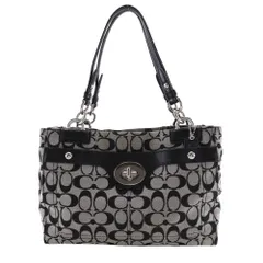 【COACH】コーチ シグネチャー F16540 キャンバス 黒 レディース トートバッグ