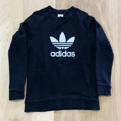 【adidas Originals／アディダス】トレフォイルロゴ スウェット 黒 コットン主体 裏毛 ラグランスリーブ 定番人気 ゆったり