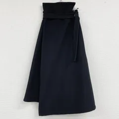 CELINE　セリーヌ　フィービー期　ラップスカート　ロング　ベルト　ウール　ブラック　イタリア製　レディース　38