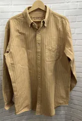 DRESS/ドレス/長袖シャツ/ベージュ/ストライプ/L