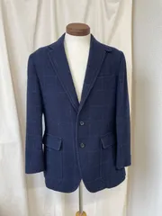 ポロラルフローレン テーラードジャケット ネイビー ウールコットン混紡 サイズ40 ネーム入