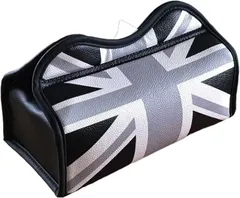 SKYBELL スカイベル ティッシュケース 車 車用 ミニクーパー BMW MINI 対応 アクセサリー カバー ボックス 収納 便利グッズ (ブラックジャック,  ボックスティッシュ用)