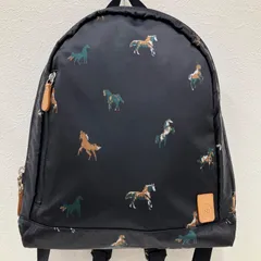 6967　russet ラシット　ムク　MUKU　リュックサック　リュック　バックパック　ブラック　黒　ホース　馬　プリント　ナイロン　レザー　レディース　きれいめ　シンプル　カジュアル