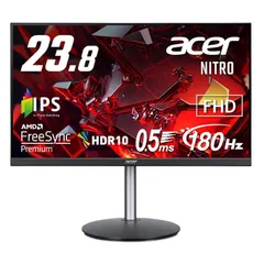 日本エイサー Acer Nitro ゲーミングモニター 23.8インチ IPS 非光沢 フルHD 180Hz 0.5ms HDMI 2.0 DisplayPort AMD FreeSync Premium HDR 10 VESAマウント対応 スピーカー内蔵 ヘ