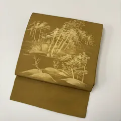 名古屋帯 塩瀬 刺繍 上品な染め 九寸 正絹 着物 MA-1700