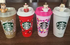 スターバックスコーヒー　リユーザブルカップ&ベアリスタキャップ　4種類セット　ホリデー　干支辰　桜