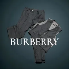 BURBERRY LONDON ベストスーツ パンツ ウール チェック 上下40L サイズ スーツ2点セット　メンズファッション