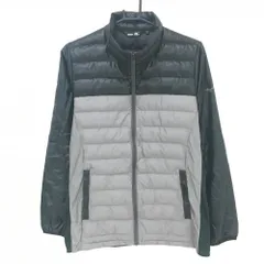 【美品】ミズノ 中綿ジャケット グレー×黒 一部中綿 BREATH THERMO メンズ M ゴルフウェア MIZUNO