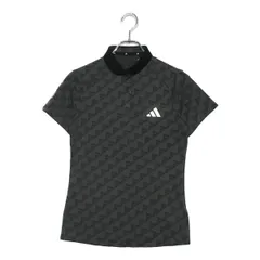 未使用品 レディース アディダスゴルフ adidas GOLF 半袖ポロシャツ M グレー ロゴ総柄