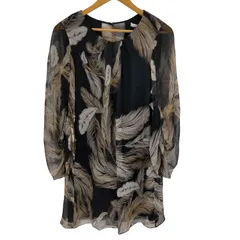 ダイアンフォンファステンバーグ DIANE VON FURSTENBERG シルク100% 総柄チュニック シア― レディース JPN：2 