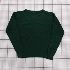 ◇ ⊇ イェッカヴェッカ YECCA VECCA Vネックリブニットセーター グリーン系 レディース F E  【1510070018632】