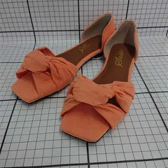 ◇ ⊂ セスト Sesto リボンフラットシューズ オレンジ系 22.5cm レディース E  【1510230001733】