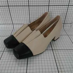◇ ⊇ セスト Sesto バイカラーパンプス スクエアトゥ ベージュ系 24.5cm レディース E  【1510230009258】