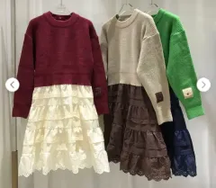 タラバイモーション レース ブラウン フリル ONE PIECE