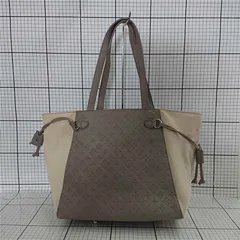 ◇ Θ デイリーラシット Daily russet モノグラム型押しトートバッグ ベージュ系 レディース E  【1510230014801】