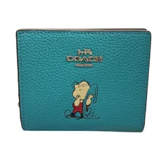 美品 コーチ COACH 折財布 PEANUTSコラボ スナップ ウォレット ライナス スヌーピー チャーリーブラウン ♯0206010185