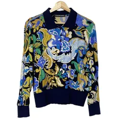 LEONARD(レオナール) 長袖シャツブラウス サイズL レディース - ネイビー×ブルー×マルチ プルオーバー