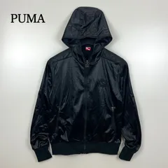 PUMA archive y2k style shiny zip hoodie M プーマ 光沢 フルジップパーカー トラックジャケット ワンポイント 希少 アーカイブ メンズ