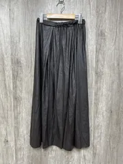 Srieee フェイクレザー ロング フレア スカート size2/茶  ■■ レディース