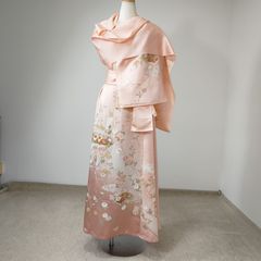 zunezune 振袖ドレス 7分袖 着物リメイクワンピース 赤 - メルカリ