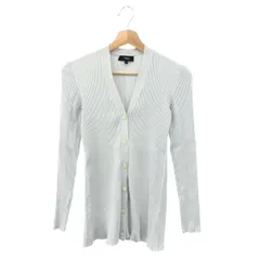 theory セオリー 長袖リブニットカーディガン サイズ:S Vネック 24年  レーヨン混 グレー レディース / 240002232080