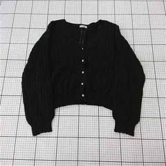 ◇ ⊇ アクシーズファム axes femme ケーブル編みカーディガン ブラック系 レディース F E  【1510240010657】