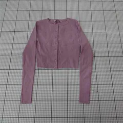 ◇ ⊇ ザラ ZARA リブニットカーディガン パープル系 Sサイズ レディース E  【1510290006310】