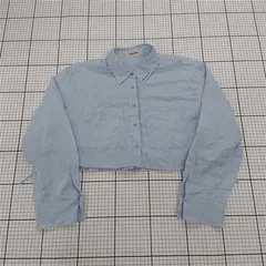 ◇ ⊂ ココディール COCO DEAL クロップドシャツ ライトブルー レディース サイズ2 E  【1510290003371】