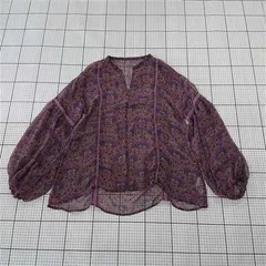 ◇ ⊂ Ungrid アングリッド 花柄シフォンブラウス パープル系 レディース Fサイズ E  【1510290008826】