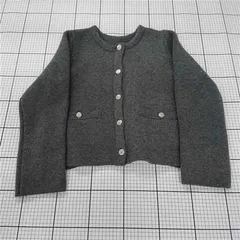 ◇ ⊇ リエディ Re:EDIT Green Project CK1082 ニットカーディガン Mサイズ グレー系 レディース E  【1510290011161】