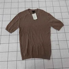 ⊂ 未使用 ⊂ 未使用 エイチアンドエム H&M SLIM FIT リブニット半袖セーター ブラウン系 メンズ S E  【1511060031259】