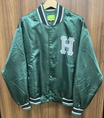 HUF サテンジャケット L 緑色 - メルカリ