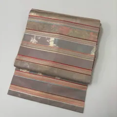 名古屋帯 横断 引箔 可愛い織り出し 九寸 正絹 着物 MA-1713