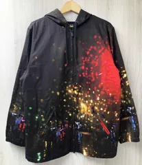 Agnes b アニエスべー フォトプリント ジップアップブルゾン ダブルジップ フード付き ジャケット メンズ サイズM ブラウン