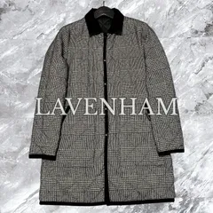 LAVENHAM ラベンハム リバーシブル キルティングコート グレンチェック コーデュロイ ブラック 黒色 グレー 灰色 サイズ36 S相当