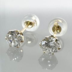 PT 天然ダイヤモンド フクリンピアス 計0.7ct ホワイト系 鑑別カード付