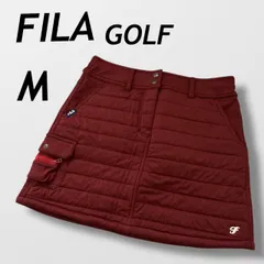 FILA GOLF フィラゴルフ レディース ゴルフスカート 防寒 M 裏起毛 中綿  刺繍ロゴ  ワインレッド系 (L05)★
