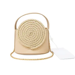 デストレー MINI GUNTHER XS パスマントリー チェーン 2WAY ショルダー ハンドバッグ 斜め掛け カーフスキン レザー ベージュ ゴールド金具 23W1GUN03 DESTREE（未使用　展示品）